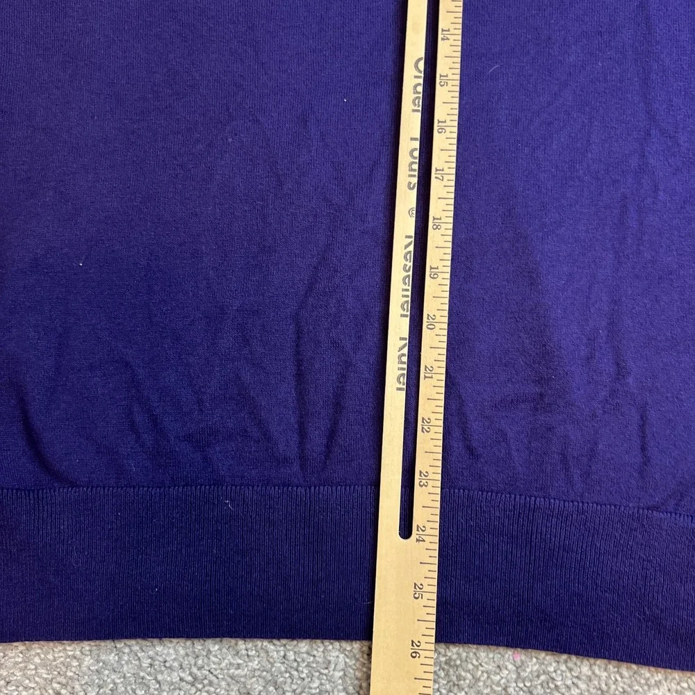 Banana Republic Sweater Mens Large Purple Silk Blend V Neck Pullover Lightweight